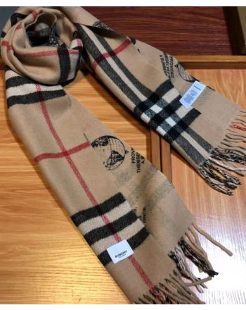 Burberry Women's Checked Cashmere Scarf Apricot