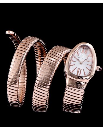 Bvlgari rose-gold stainless steel automatic watch for lady White