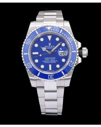 Rolex Stainless Steel Submariner Watch Blue